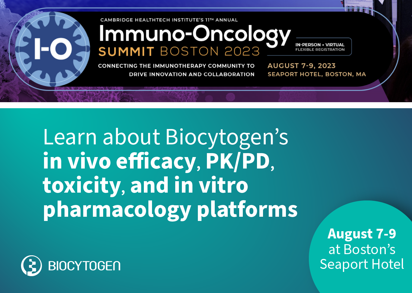 Join us at the 11th Annual Immuno-Oncology Summit: Aug 7-9