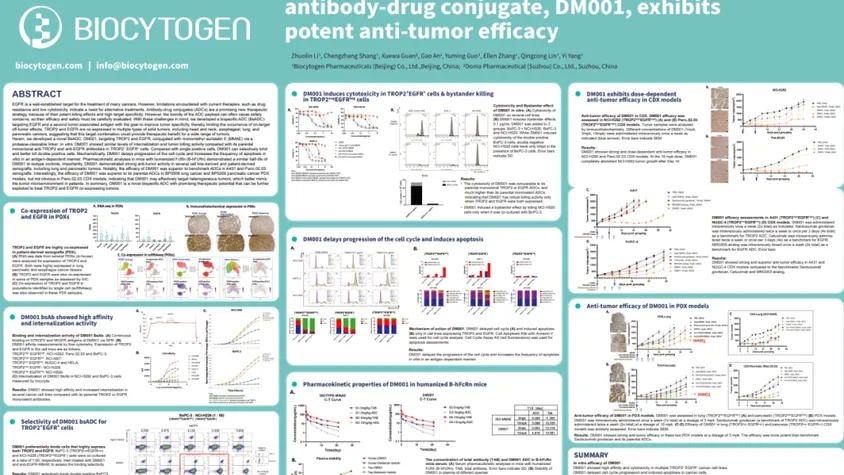 AACR 2023: A First-In-Class Anti-TROP2/EGFR Bispecific Antibody-Drug Conjugate, DM001, Exhibits Potent Anti-Tumor Efficacy
