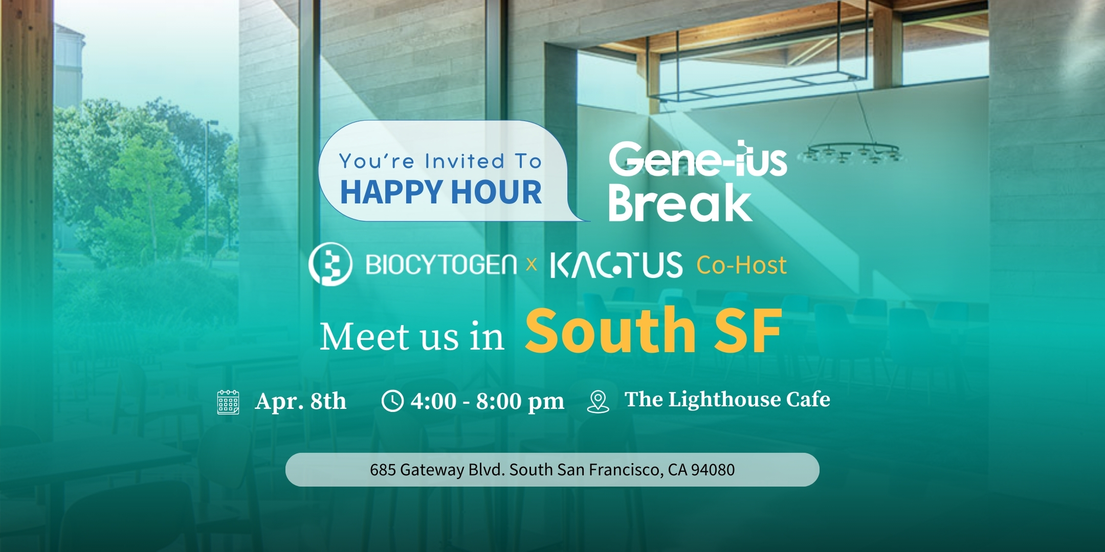 Join BIOCYTOGEN at Gene-ius Break - South San Francisco