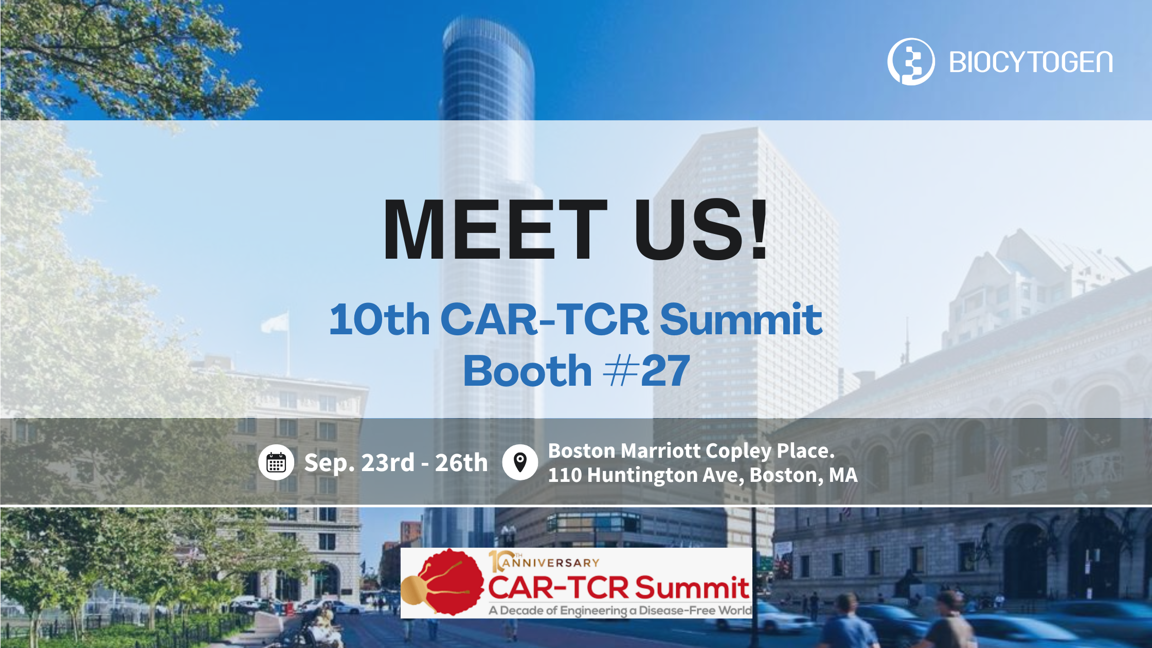 Join BIOCYTOGEN at the 10th CAR-TCR Summit