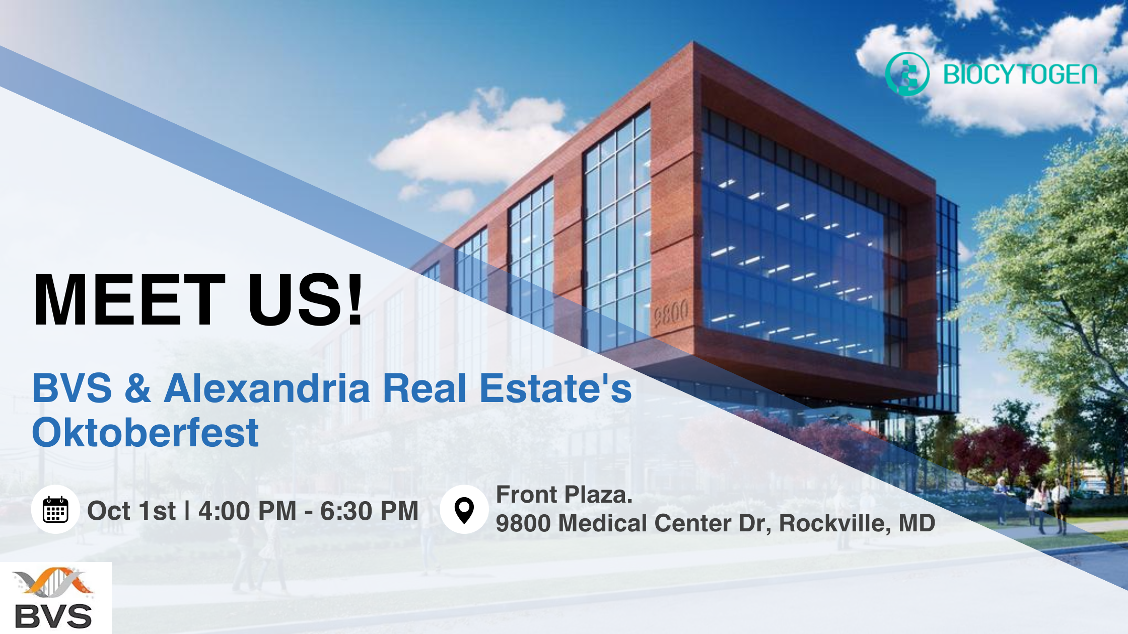 Join BIOCYTOGEN at BVS and Alexandria Real Estate's Oktoberfest