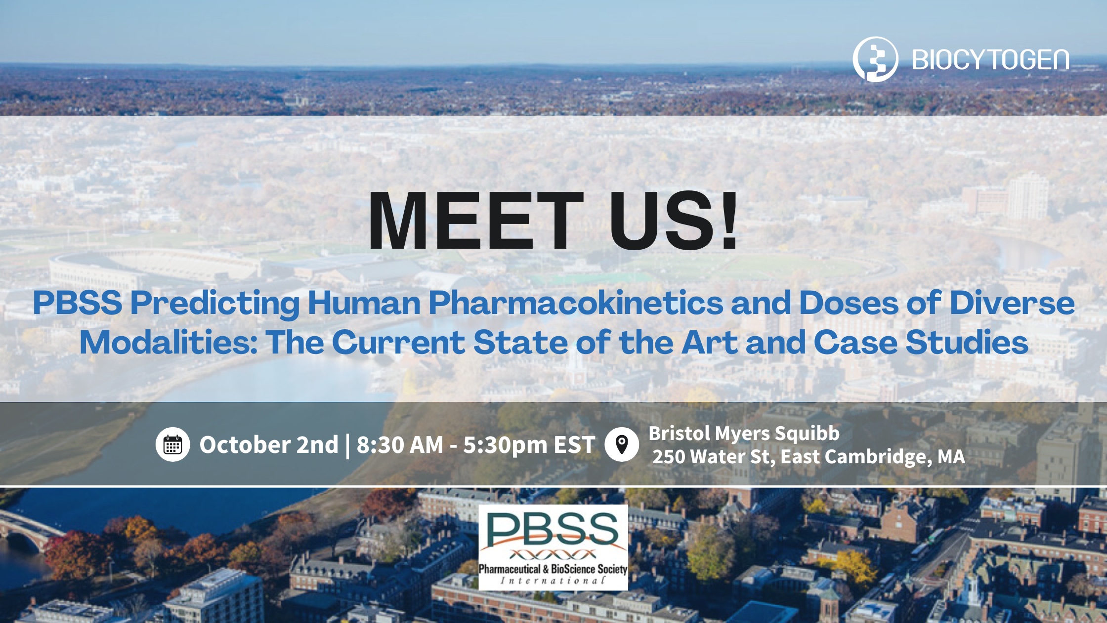 Join BIOCYTOGEN at PBSS Predicting Human Pharmacokinetics and Doses of Diverse Modalities: The Current State of the Art and Case Studies