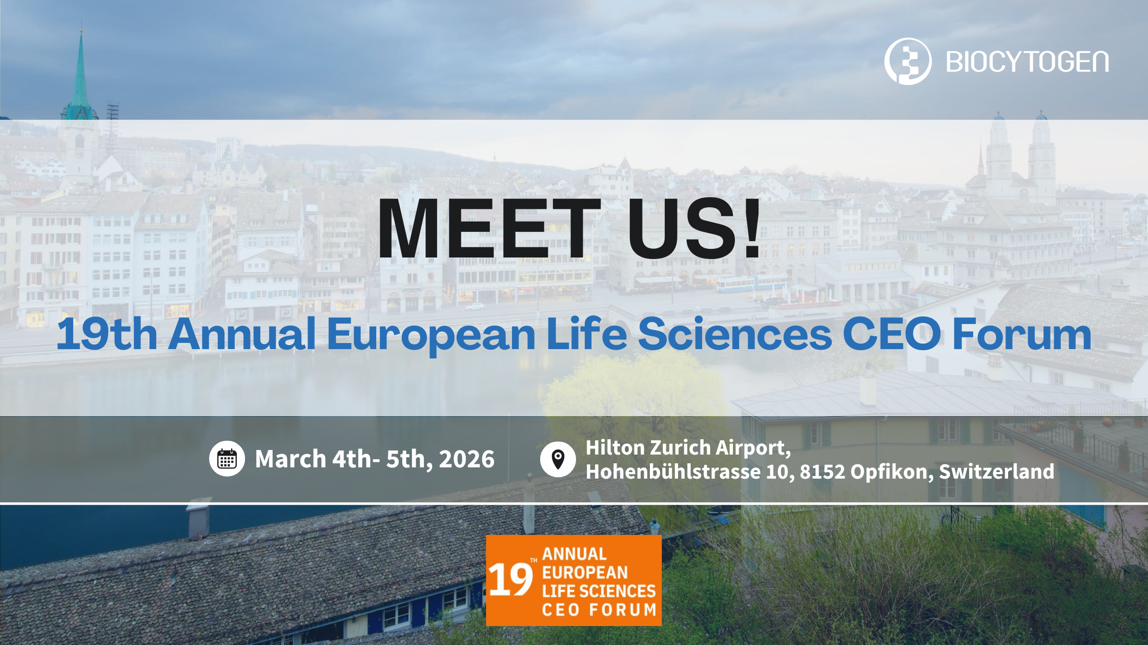 Join BIOCYTOGEN at the 19th Annual European Life Sciences CEO Forum