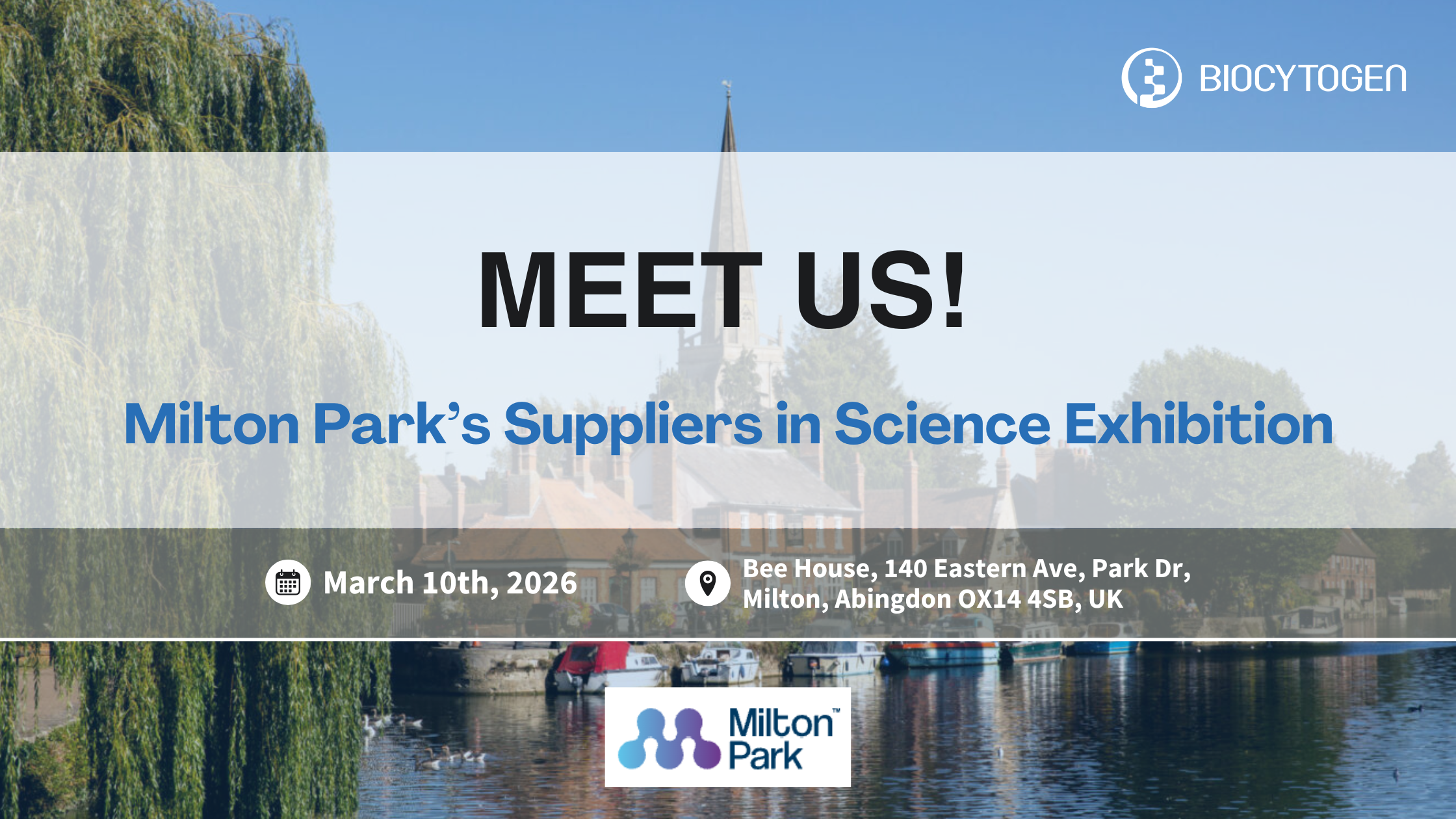 Join BIOCYTOGEN at Milton Park&rsquo;s Suppliers in Science Exhibition
