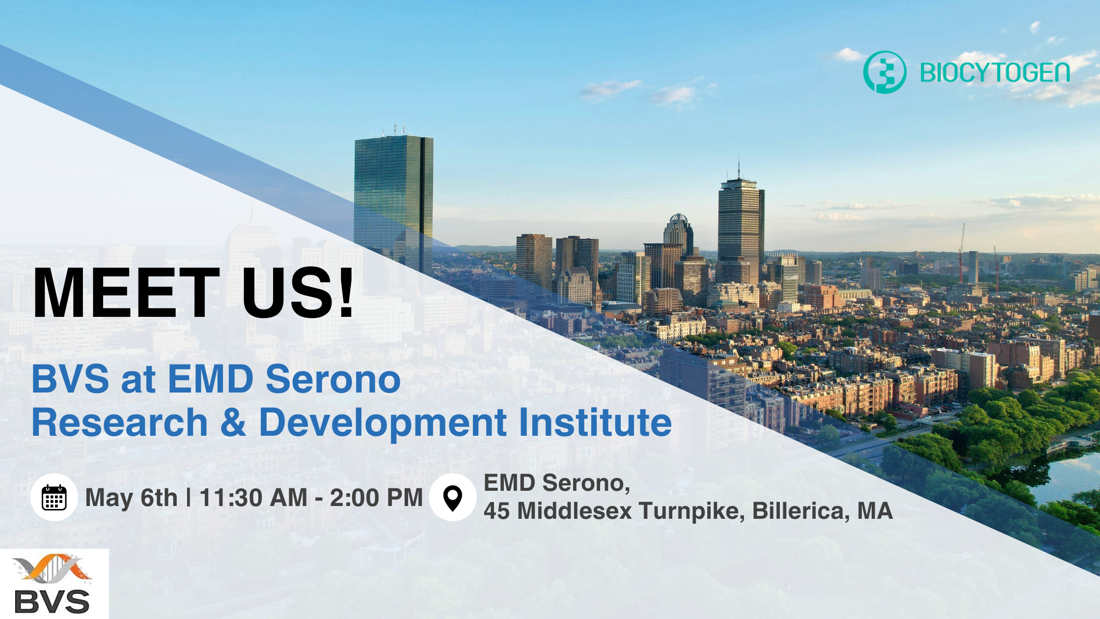 Join BIOCYTOGEN at the BVS EMD Serono Research & Development Institute Biotech Community Expo