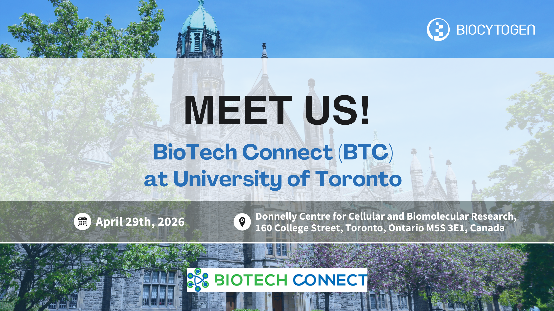 Join BIOCYTOGEN at BioTech Connect at University of Toronto