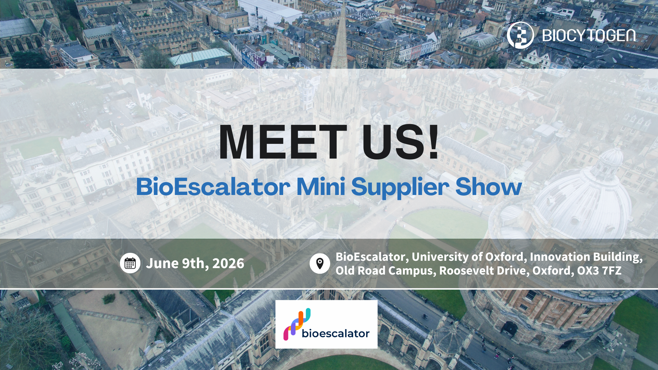Join BIOCYTOGEN at the BioEscalator Mini Supplier Show