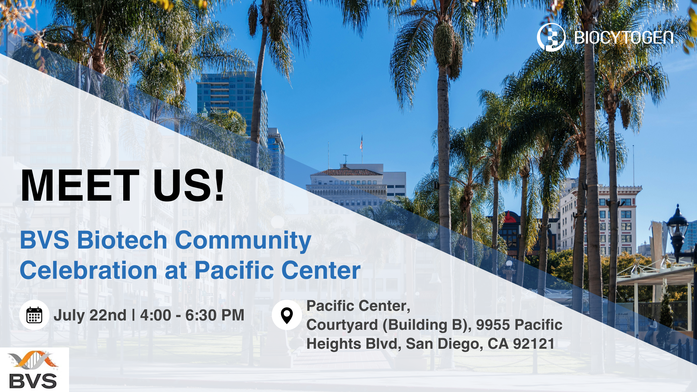 Join BIOCYTOGEN at the BVS Biotech Community Celebration at Pacific Center