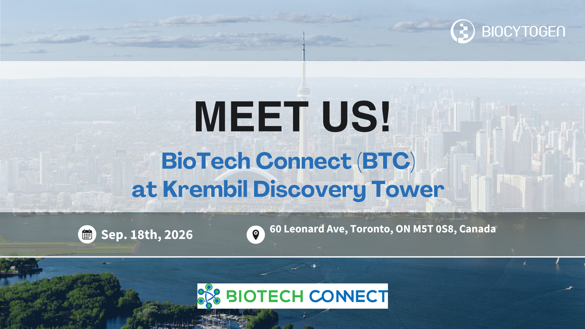 Join BIOCYTOGEN at BioTech Connect at Krembil Discovery Tower