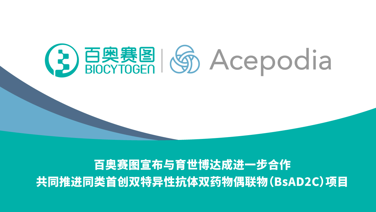 百奥赛图宣布与育世博达成进一步合作，共同推进同类首创双特异性抗体双药物偶联物（BsAD2C）项目
