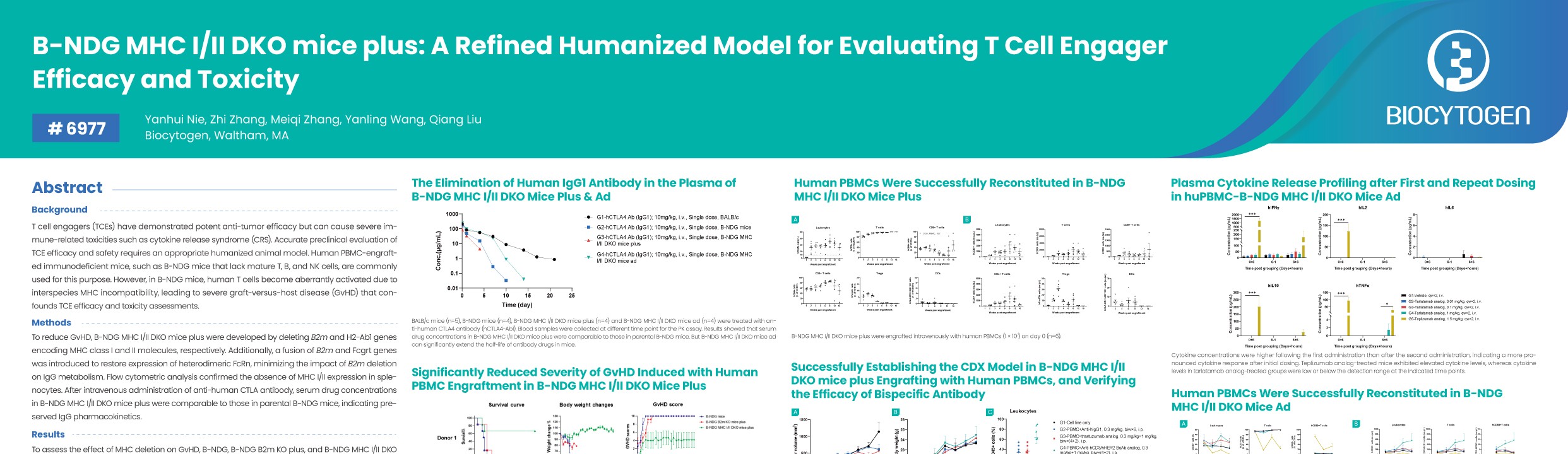 AACR 2026: B-NDG MHC I/II DKO mice plus: A Refined Humanized Model for Evaluating T Cell Engager Efficacy and Toxicity