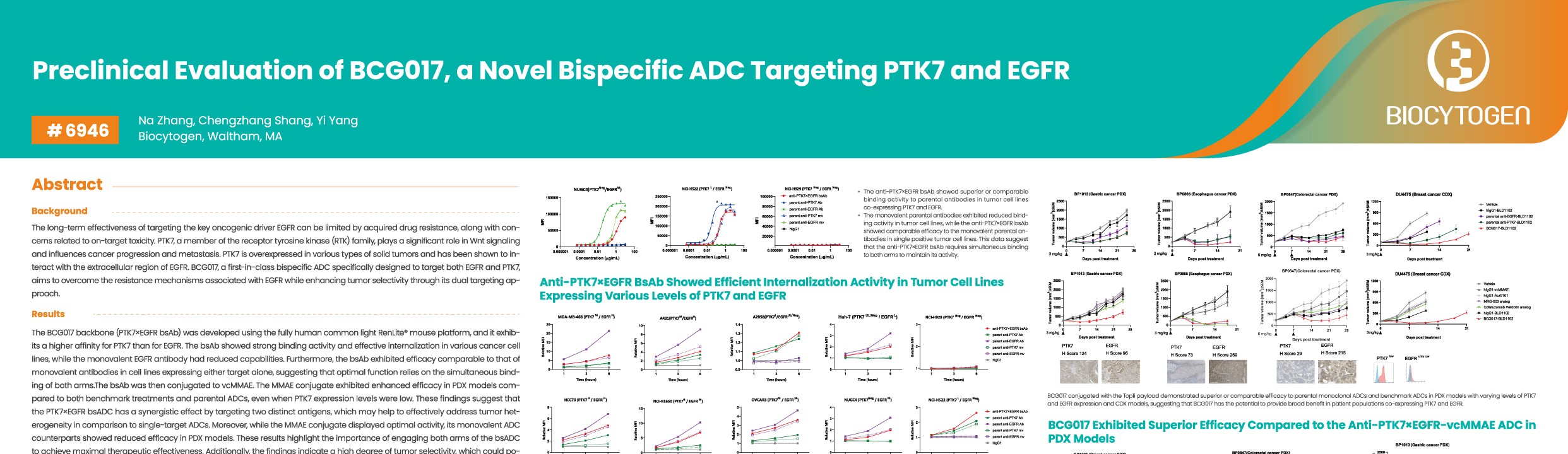 AACR 2026: Preclinical Evaluation of BCG017, a Novel Bispecific ADC Targeting PTK7 and EGFR