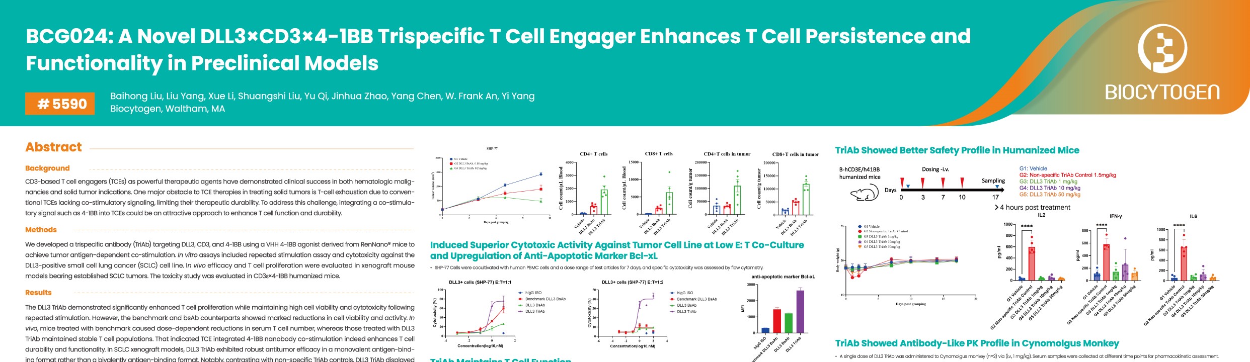 AACR 2026: BCG024: A Novel DLL3&times;CD3&times;4-1BB Trispecific T Cell Engager Enhances T Cell Persistence and Functionality in Preclinical Models