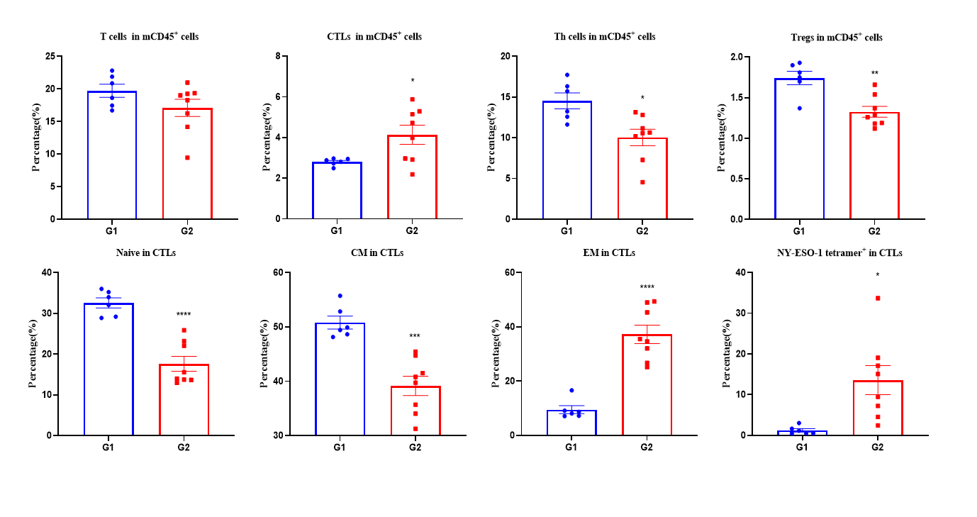 Figure 3. Vaccination peptide vaccine generates specific effector CD8+ T cells in spleens.